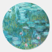 Claude Monet Waterlelies Trouwen Ronde Sticker (Voorkant)