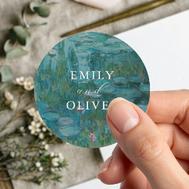 Claude Monet Waterlelies Trouwen Ronde Sticker