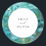 Claude Monet Waterlelies Trouwen Ronde Sticker<br><div class="desc">Claude Monet Water Lelies Trouwen Sticker</div>