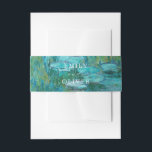 Claude Monet Waterlelies Trouwen Uitnodigingen Wikkel<br><div class="desc">Elegante huwelijksuitnodiging buikband met klassieke Water Lelies schilderij van Claude Monet</div>