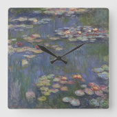 Claude Monet Waterlelies Vierkante Klok (Voorkant)