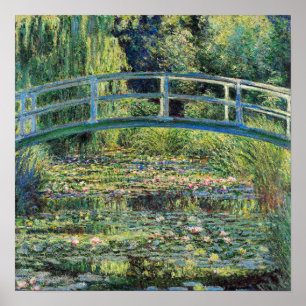 Claude Monet - Waterlelies vijver en Japanse brug Poster