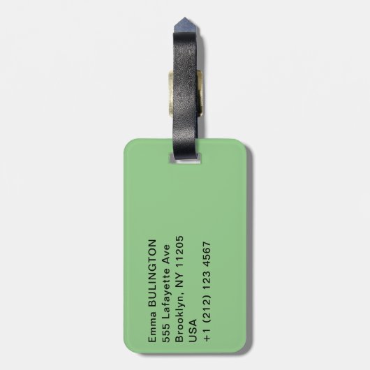 Claude Monet - Waterlelies vijver, Groene Harmonie Bagagelabel (Achterkant verticaal)