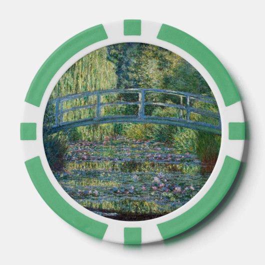 Claude Monet - Waterlelies vijver, Groene Harmonie Poker Chips (Voorkant)