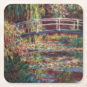 Claude Monet - Waterlelies vijver, Roze Harmonie Kartonnen Onderzetters
