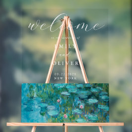 Claude Monet Waterlelies Welkom bruiloft Acryl Bord