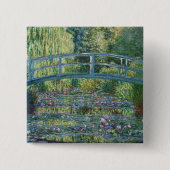 Claude Monet - Waterleliesvijver, Groene Harmonie Vierkante Button 5,1 Cm (Voorkant)