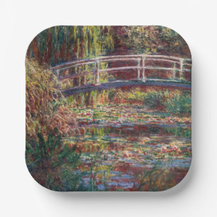 Claude Monet - Waterleliesvijver, Roze Harmonie Papieren Bordje