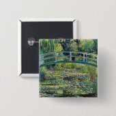 Claude Monet - Waterleliviijver & Japanse Brug Vierkante Button 5,1 Cm (Voorkant /achterkant)