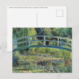 Claude Monet - Waterlellevijver en Japanse Brug Briefkaart