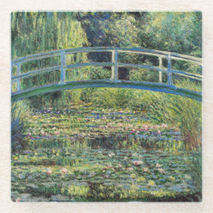 Claude Monet - Waterlellevijver & Japanse Brug Glazen Onderzetter