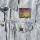 Claude Monet | Waterlib op zonsondergang Vierkante Button 5,1 Cm (In situ)