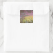 Claude Monet | Waterlib op zonsondergang Vierkante Sticker (Tas)