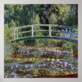 Claude Monet,waterlibuien,japanse brug,tuin; Poster (Voorkant)