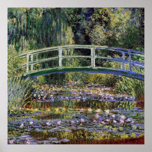 Claude Monet,waterlibuien,japanse brug,tuin; Poster (Voorkant)