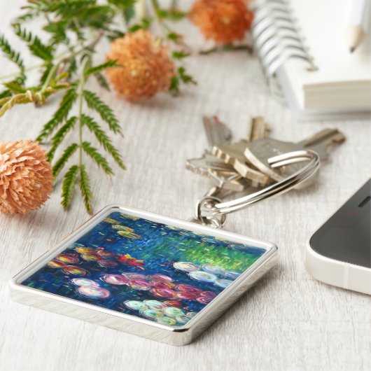 Claude Monet Waterlĳnen 3 Sleutelhanger (Zijkant)