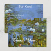 Claude Monet waterlily bedankt Briefkaart (Voorkant / Achterkant)