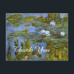 Claude Monet waterlily bedankt Briefkaart<br><div class="desc">Claude Monet waterlly-olie op canvas  schilderij. Dank u briefkaart. U kunt de tekst wijzigen.</div>