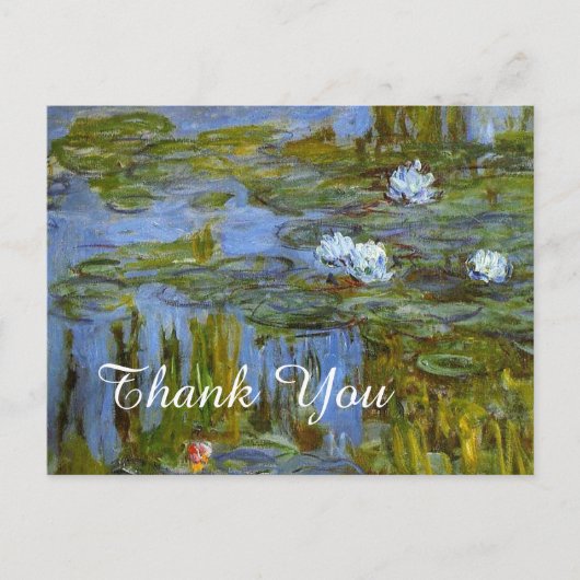 Claude Monet waterlily bedankt Briefkaart (Voorkant)