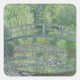 Claude Monet  Waterlily Pond: Groene harmonie Vierkante Sticker
