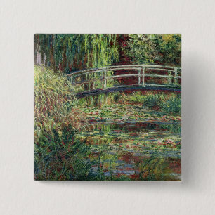 Claude Monet Waterlily Pond: Pink Harmony, 1900 Vierkante Button 5,1 Cm