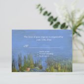 Claude Monet  waterlily rsvp bruiloft Kaartje (Staand voorkant)