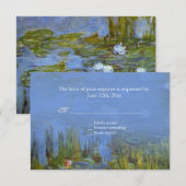 Claude Monet  waterlily rsvp bruiloft Kaartje (Voorkant / Achterkant)