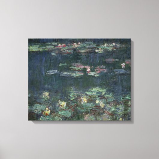 Claude Monet | Waterlio's: groene reflecties Canvas Afdruk (Voorkant)
