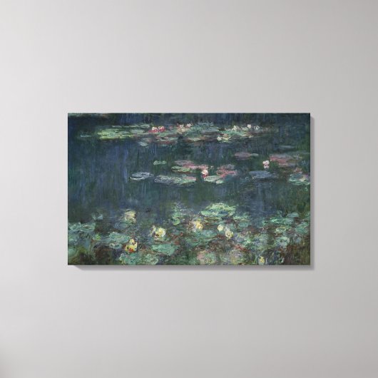 Claude Monet | Waterlio's: groene reflecties Canvas Afdruk (Voorkant)