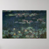 Claude Monet | Waterlio's: groene reflecties Poster (Voorkant)
