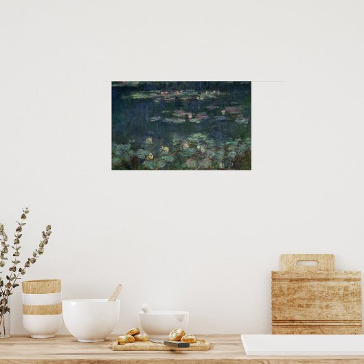 Claude Monet | Waterlio's: groene reflecties Poster (Keuken)