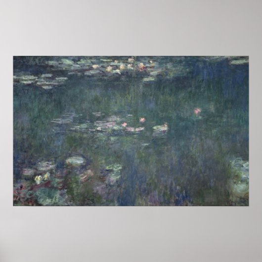 Claude Monet | Waterlio's: groene reflecties Poster (Voorkant)