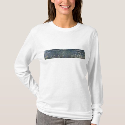 Claude Monet | Waterlio's: Groene reflecties T-shirt (Voorkant)