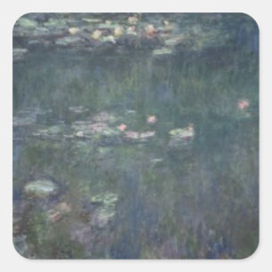 Claude Monet   Waterlio's: groene reflecties Vierkante Sticker