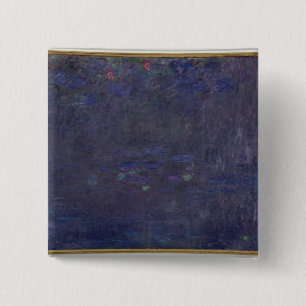 Claude Monet Waterlio's: Reflecties van bomen Vierkante Button 5,1 Cm