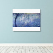 Claude Monet | Waterlio's: Verspreide wilde dieren Canvas Afdruk (Insitu (Houten vloer))
