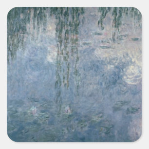 Claude Monet Waterlio's: Woningwilde vogels, 191 Vierkante Sticker