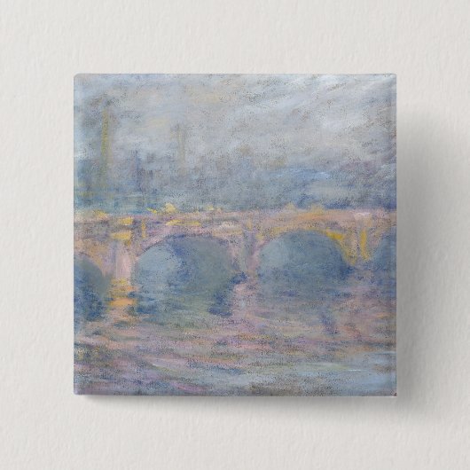 Claude Monet | Waterloo Bridge, Londen, bij Sunset Vierkante Button 5,1 Cm (Voorkant)