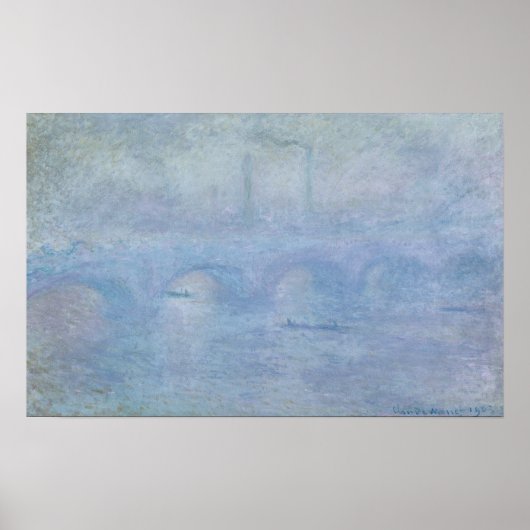 Claude Monet | Waterloorbrug: effect van de vuist Poster (Voorkant)