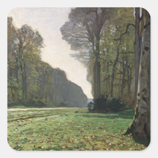 Claude Monet | Weg naar Bas-Breau, Fontainebleau Vierkante Sticker (Voorkant)