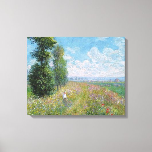 Claude Monet - Weiland met populieren Canvas Afdruk (Voorkant)