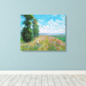 Claude Monet - Weiland met populieren Canvas Afdruk (Insitu (Houten vloer))