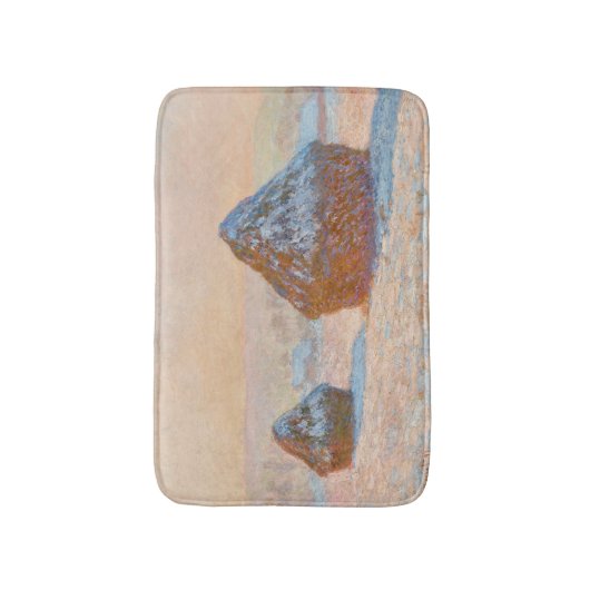 Claude Monet - Wheatstacks, Sneeuweffect, Morning Badmat (Voorkant Verticaal)