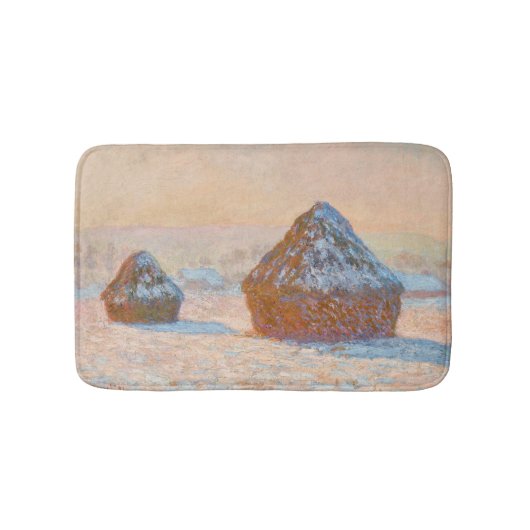 Claude Monet - Wheatstacks, Sneeuweffect, Morning Badmat (Voorkant)