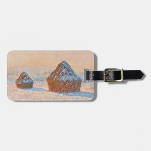 Claude Monet - Wheatstacks, Sneeuweffect, Morning Bagagelabel (Voorkant horizontaal)