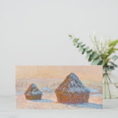 Claude Monet - Wheatstacks, Sneeuweffect, Morning Bedankkaart (Staand voorkant)