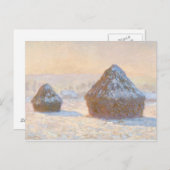 Claude Monet - Wheatstacks, Sneeuweffect, Morning Briefkaart (Voorkant / Achterkant)