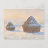 Claude Monet - Wheatstacks, Sneeuweffect, Morning Briefkaart (Voorkant)