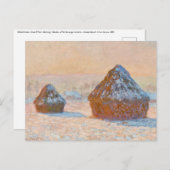 Claude Monet - Wheatstacks, Sneeuweffect, Morning Briefkaart (Voorkant / Achterkant)