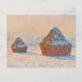 Claude Monet - Wheatstacks, Sneeuweffect, Morning Briefkaart (Voorkant)